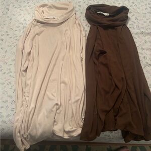 Women's Cream and Brown Sweater Set